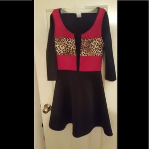 Black, red and leopard baby doll flare, bodycon